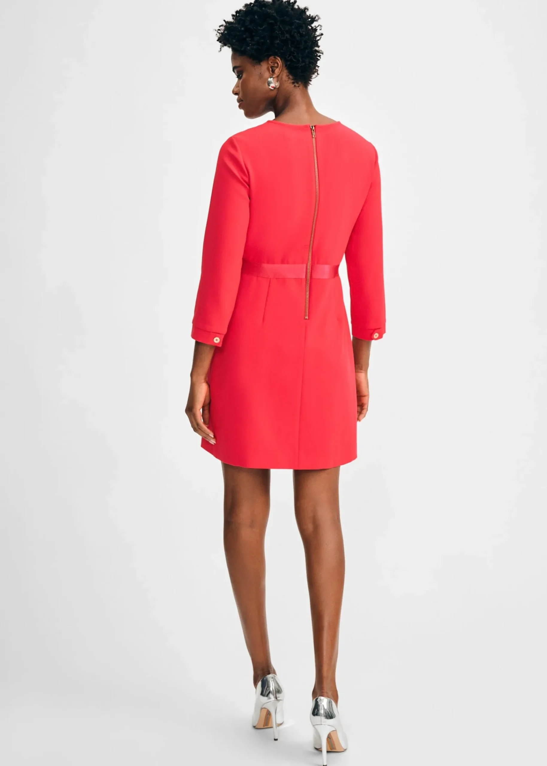 3/4 Sleeve Crepe Dress>Isaac Mizrahi Shop