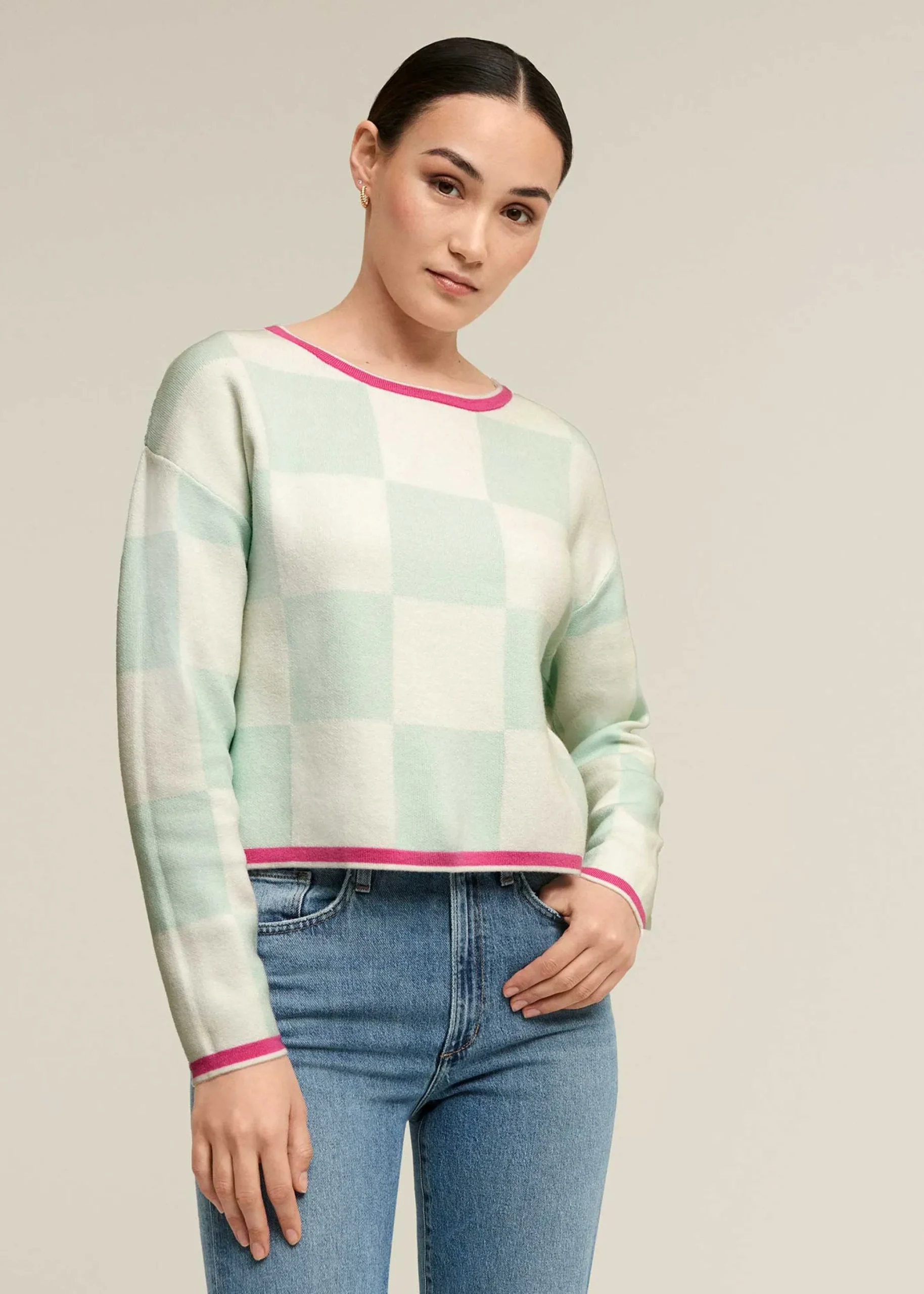 Checker Board Sweater>Isaac Mizrahi Hot