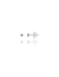 14K White Gold 2MM Round CZ Pushback Stud Earrings>Isaac Mizrahi Store