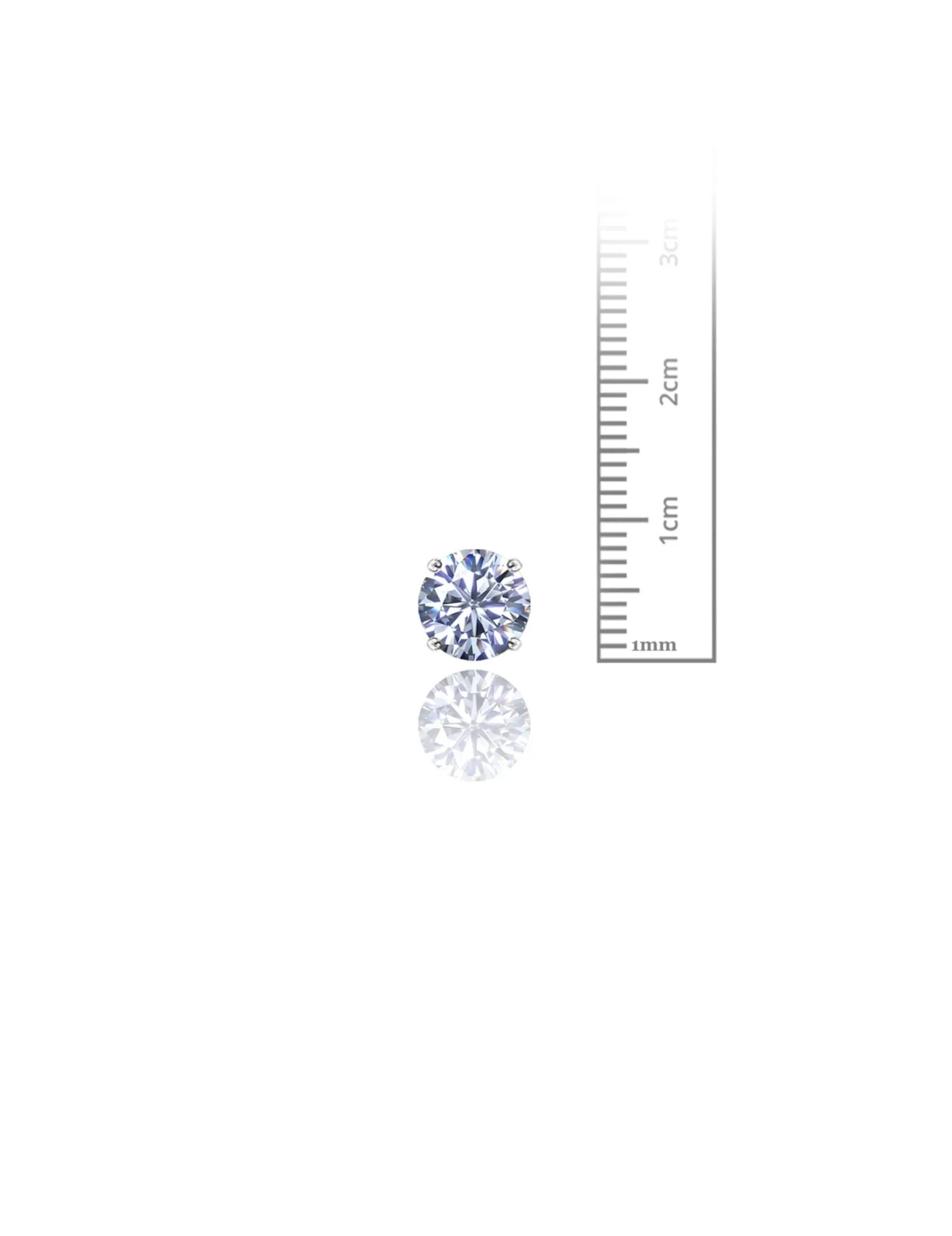 14K White Gold 8MM Round CZ Screwback Stud Earrings>Isaac Mizrahi Best