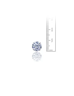 14K White Gold 9MM Round CZ Pushback Stud Earrings>Isaac Mizrahi New
