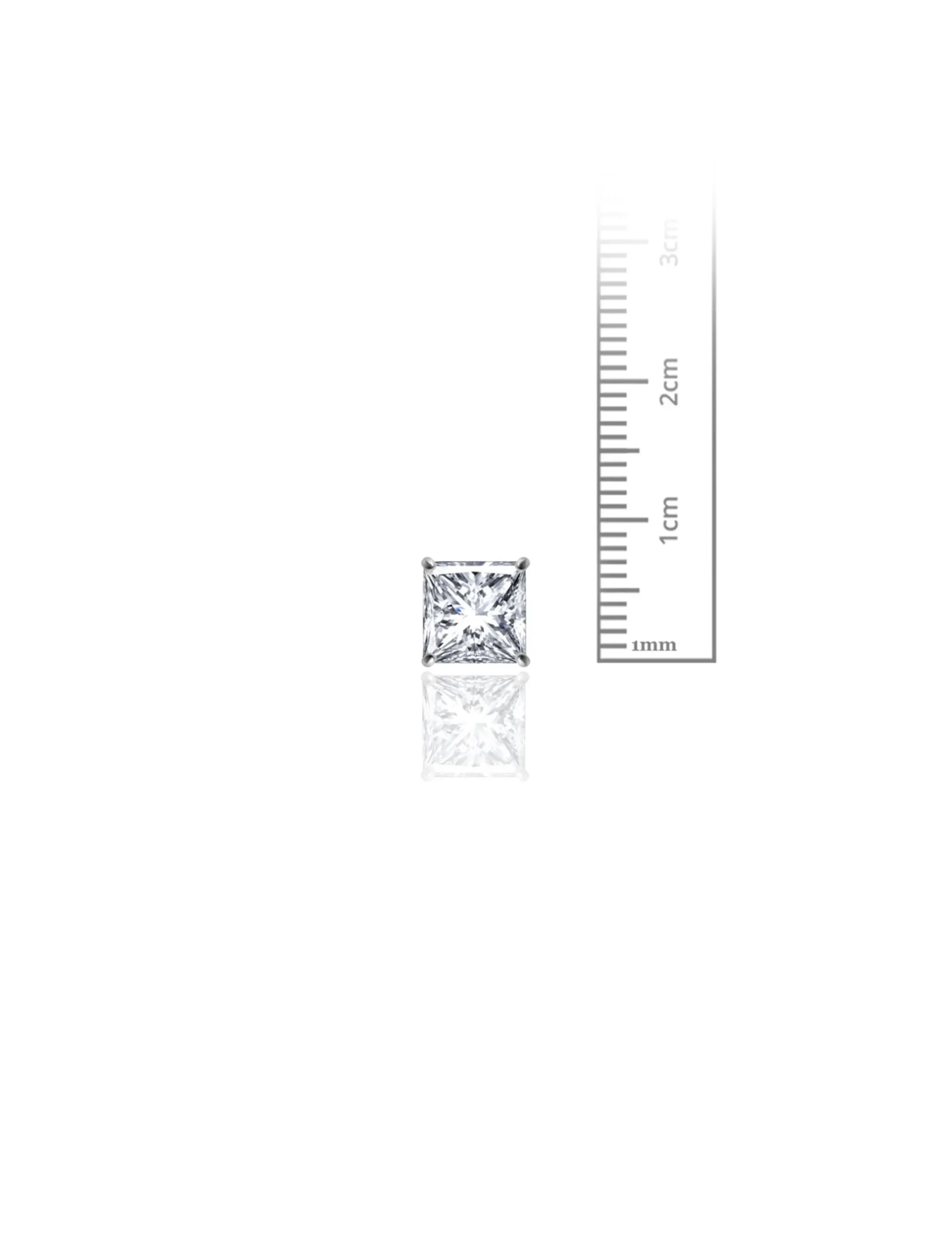 14K White Gold 7MM Square CZ Screwback Stud Earrings>Isaac Mizrahi Hot