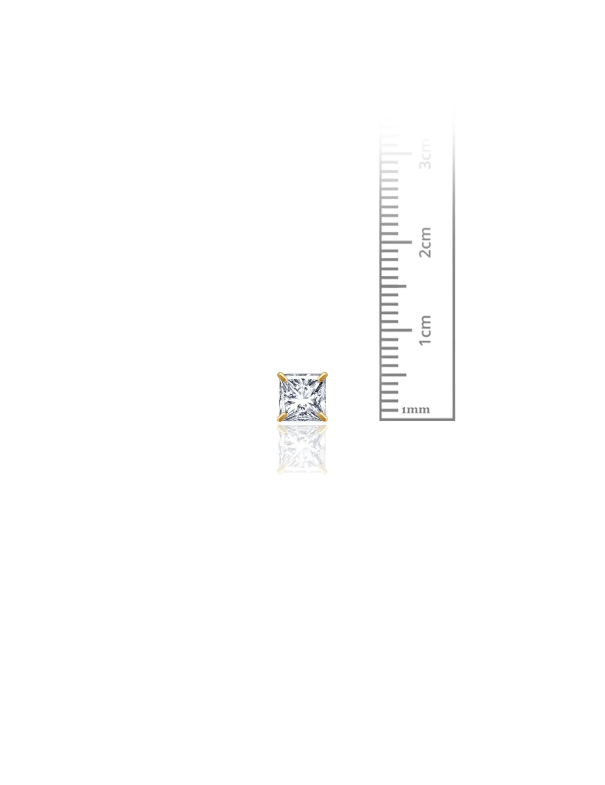 14K Yellow Gold 5MM Square CZ Screwback Stud Earrings>Isaac Mizrahi Hot