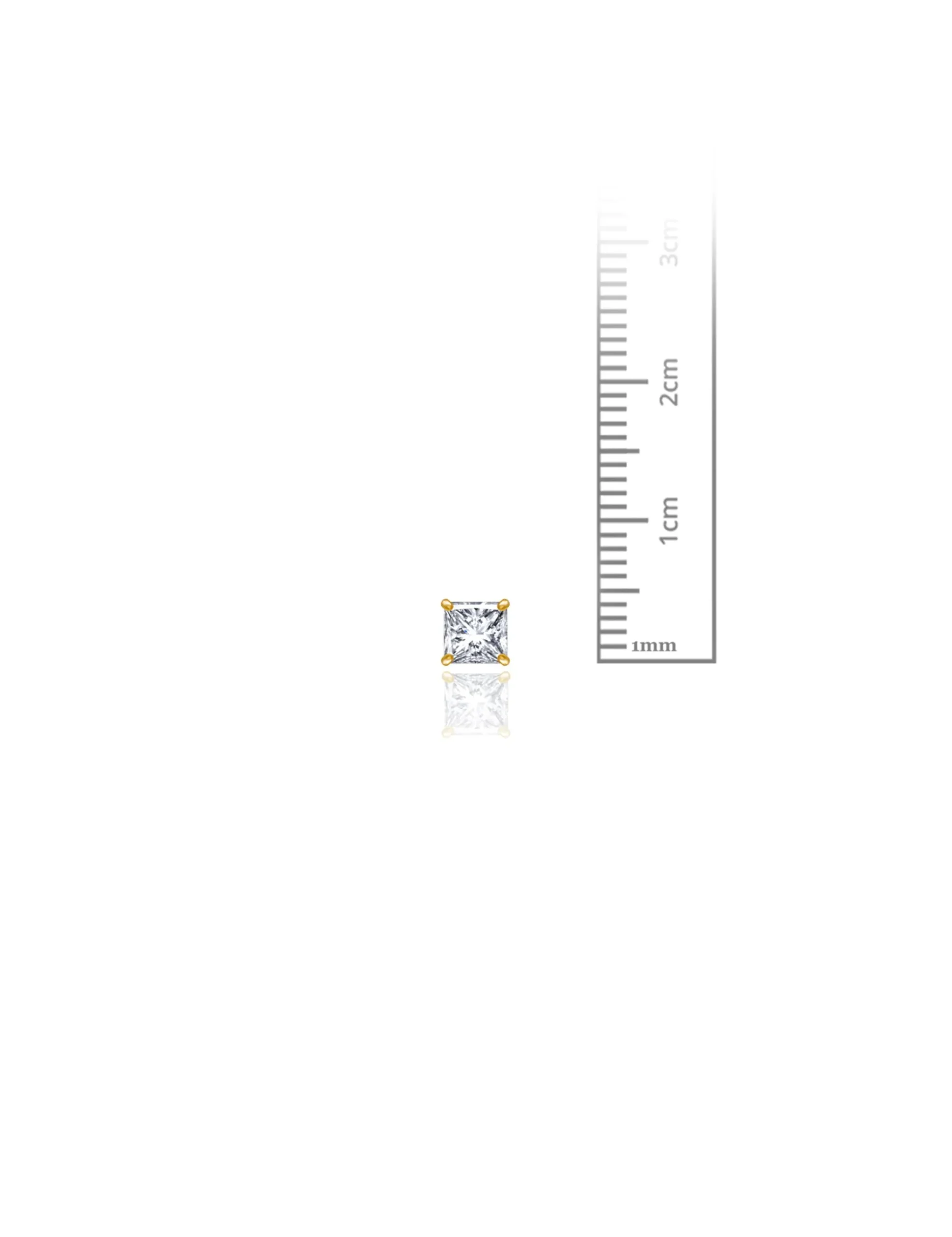 14K Yellow Gold 4MM Square CZ Screwback Stud Earrings>Isaac Mizrahi Flash Sale